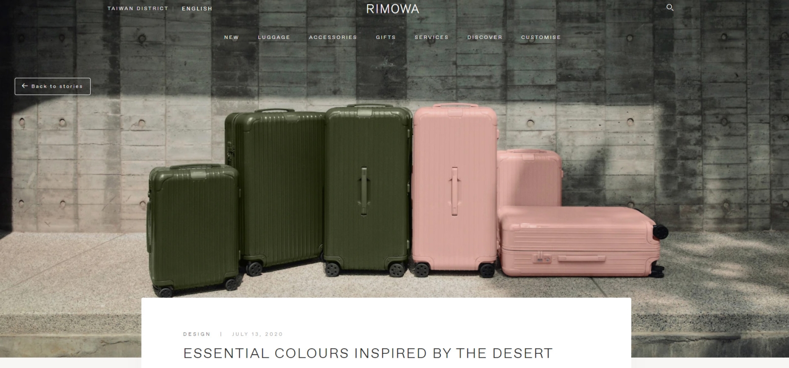 RIMOWA’s Essential collection colour in the Wandering Walls