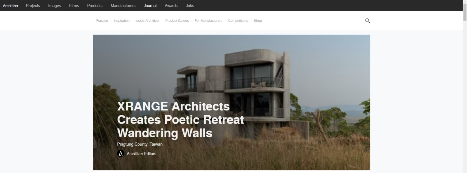 Architizer reported the Wandering Walls