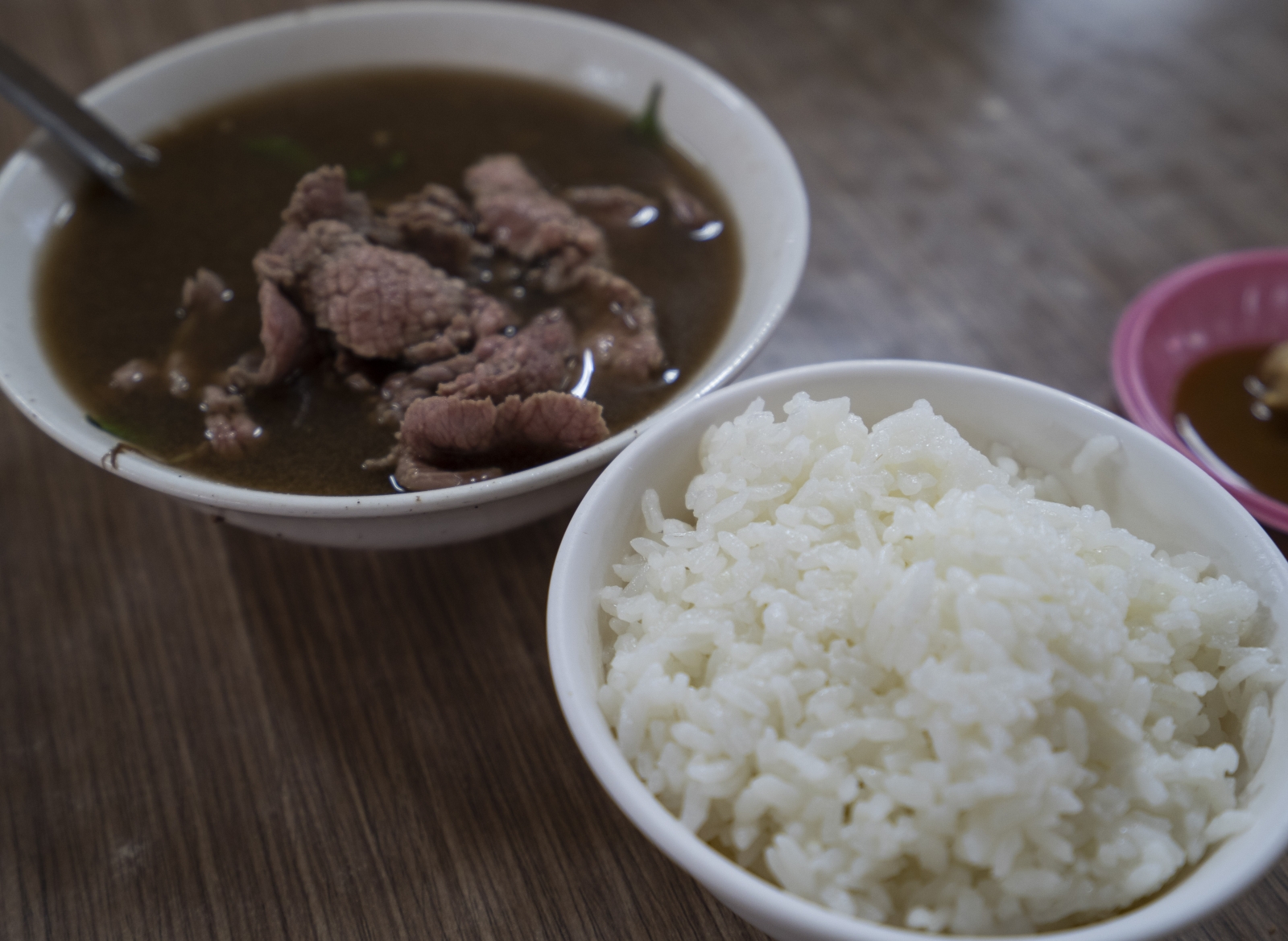 beef soup and steam rice